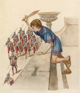 Julius Caesar als Junge, beobachtet römische Soldaten, die aus der Schlacht zurückkehren von Peter Jackson