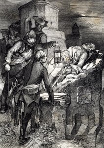 Der Tod von König Karl XII. von Schweden (1682-1718) während der Belagerung der ersten norwegischen Festung Fredriksten von Peter Johann Nepomuck Geiger