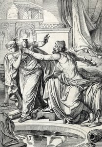 Die gepidische Prinzessin Rosemonde (gestorben 572) und ihr Liebhaber, der Mörder ihres Mannes König Alboin, vergiften sich mit demselben Becher Gift, 572 (Gepidische Prinzessin Rosamund (oder Rosamunde) und ihr Liebhaber töten sich mit demselben Becher Gi