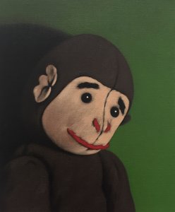 Affenporträt auf Grün, 2005 von Peter Jones
