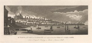 Ansicht eines Teils von London, wie es im Großen Brand von 1666 erschien