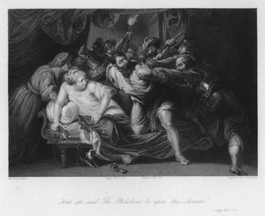 Samson wird von Delila verraten, Richter XVI, 20 (Gravur)