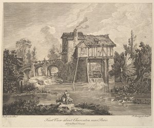 Erster Blick auf Clarenton bei Paris, Mitte bis Ende des 18. Jahrhunderts von Peter Paul Benazech