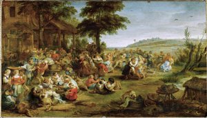 Ein Kirchenfest oder Hochzeit in einem Dorf, ca. 1635-38