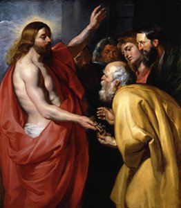 Christus übergibt dem heiligen Petrus die Himmelsschlüssel von Peter Paul Rubens