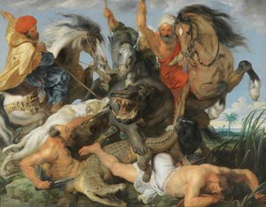 Jagd auf Nilpferd und Krokodil von Peter Paul Rubens