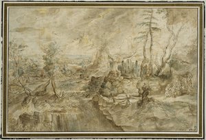Landschaft mit Philemon und Baucis von Peter Paul Rubens