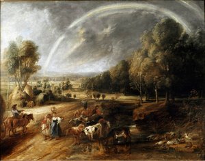 Landschaft mit Regenbogen. Gemälde von Peter Paul Rubens ca. 1638