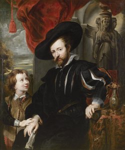 Porträt von Peter Paul Rubens mit seinem Sohn Albert (Mitte des 17. Jahrhunderts) von Peter Paul, Rubens