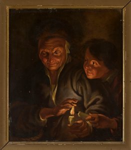 Alte Frau und Junge mit Kerze von Peter Paul Rubens