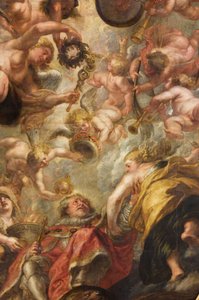 Die Apotheose von König James I., Die Rubens-Decke, Bankettsaal, Whitehall, ca. 1629-34 von Peter Paul Rubens