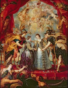 Der Medici-Zyklus: Austausch der beiden Prinzessinnen von Frankreich und Spanien, 9. November 1615 von Peter Paul Rubens