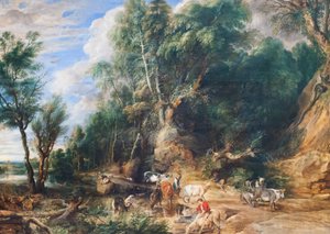 Der Wasserplatz, ca. 1615-22 von Peter Paul Rubens
