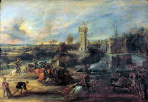 Turnier vor Schloss Steen, 1635-1637 von Peter Paul Rubens