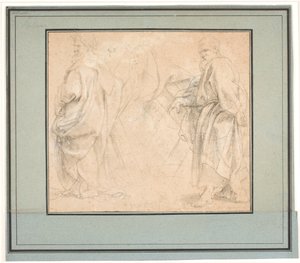 Zwei Studien für St. Andreas und eine Studie für einen antiken Priester (Melchisedek?) von Peter Paul Rubens