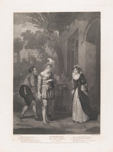 Anne Page, Slender und Shallow, Shakespeare, Lustige Weiber von Windsor, erstmals veröffentlicht 1792, neu aufgelegt 1852 von Peter Simon