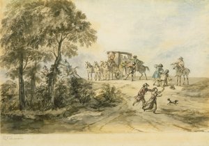 Kutsche und Straßenräuber