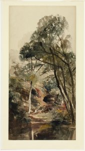 Eine bewaldete Flusslandschaft von Peter de Wint