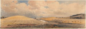 Kornfelder beim Bahnhof Tring, Hertfordshire von Peter de Wint