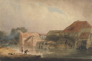 Flusslandschaft mit alter Mühle, 1805-1810