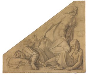 Eos, Tithonos und Memnon. Karton zu den Deckenbildern der Münchner Glyptothek von Peter von Cornelius