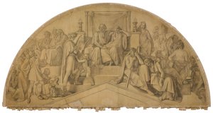 Orpheus in der Unterwelt, Bogenfeld. Karton zu den Deckenbildern der Münchner Glyptothek von Peter von Cornelius