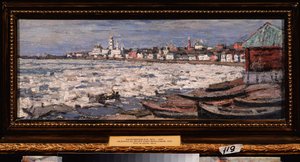 Das Treiben des Eises auf der Wolga, nahe Jaroslawl (Russland). Werk von Pjotr Iwanowitsch Petrowitschew (1874-1947) von Petr Ivanovic Petrovichev