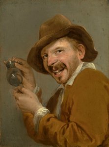 Geschmack: Ein lachender Mann mit einem umgedrehten Glas. Aus der Serie Personifikationen der fünf Sinne, ca. 1635-66