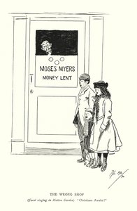 Der falsche Laden (Lithografie) von Phil May