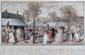 Spaziergang durch den Garten des Königspalastes - von Debucourt von Philibert Louis Debucourt