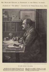 Porträt von Rudyard Kipling ausgestellt in der Royal Academy (Litho)