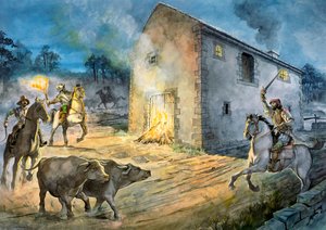 Reivers überfallen Birdoswald, 16. Jahrhundert