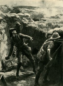Leutnant Forshaw wirft kontinuierlich Bomben, Gallipoli, Erster Weltkrieg, 1915, ca. 1920