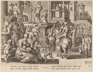 Enthauptung des Heiligen Jakobus von Philip Galle after Jan van der Straet