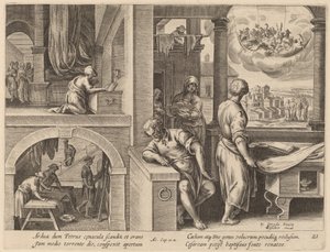Die Vision des Heiligen Petrus von Philip Galle after Jan van der Straet