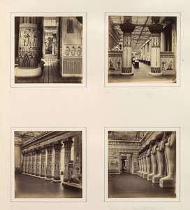 Blick durch ägyptische Säulen in klassische Skulpturen, ca. 1859 von Philip Henry Delamotte.