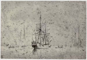 Willem van der Velde, Schifffahrt von Philip Henry Delamotte