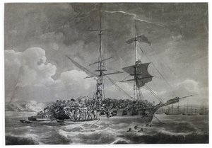 Porträt eines französischen Brigg (Brick), La Chevrette (unsicher). In Tinte getaucht von Philippe Jacques de Loutherbourg (1740-1812) von Philip James de (1740 1812) Loutherbourg