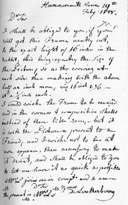 Ein Brief von Philip James de Loutherbourg, 19. Juli 1808, 1904