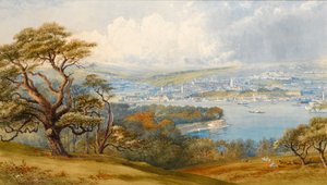 Devonport und Stonebridge vom Mount Edgecombe Park, 1880