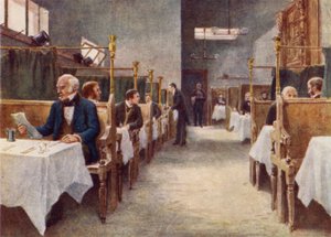 Speisesaal des Cock Tavern, Fleet Street, zerstört 1886 von Philip Norman