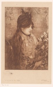 Frau mit Blumenstrauß