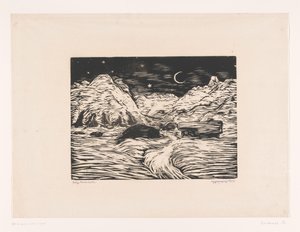 Bergige Nachtlandschaft