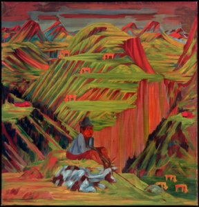 Hirtenjunge mit Ziege (Hirtenjunge mit blauer Ziege)