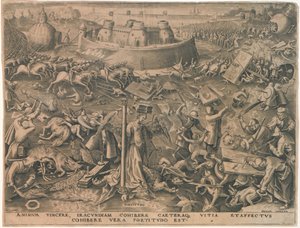 Fortitudo (Tapferkeit) aus Die Sieben Tugenden, 1559 von Philipp Galle