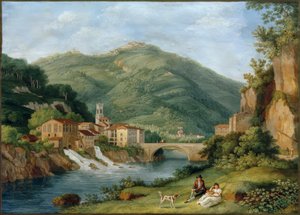 Hackert, Brücke bei Serraglio su la Lima in Bagni di Lucca