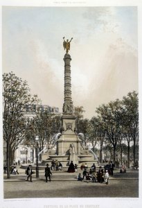 La fontaine du Chatelet - Lithographie von Benoist
