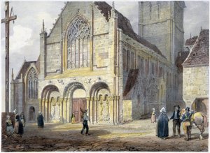 Die Kirche St. Savior von Dinan - Lithographie von Benoist und Jacottet von Philippe Benoist