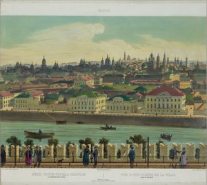 Blick auf Zamoskvorechye von der Kremlmauer aus einer Panoramasicht von Moskau in 10 Teilen, ca. 1848 von Philippe Benoist