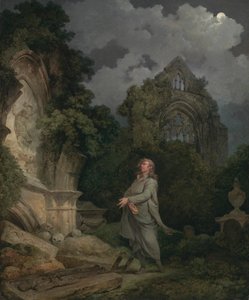 Ein Philosoph auf einem mondbeschienenen Friedhof von Philippe Jacques de Loutherbourg